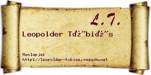 Leopolder Tóbiás névjegykártya